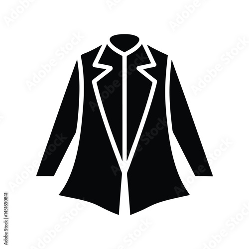 Cape Blazer with Front Slits Icon Silhouette Vector Illustration