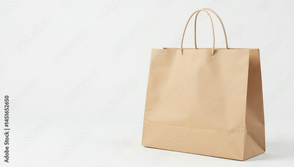 Brown paper shopping bag, clean white backdrop, reusable, shopping bag, brown bag Brown paper shopping bag, clean white backdrop, reusable, shopping bag, brown bag