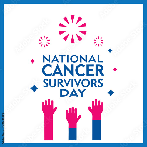 Hope and Support Graphic for National Cancer Survivors Day with Vector Illustration Design
