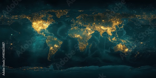 Obraz na płótnie World Map Banner w salonie