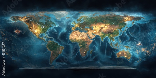 Obraz na płótnie World Map Banner w salonie