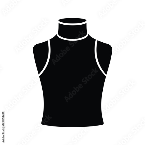Sleeveless Turtleneck With Slim Fit Icon Silhouette Vector Illustration