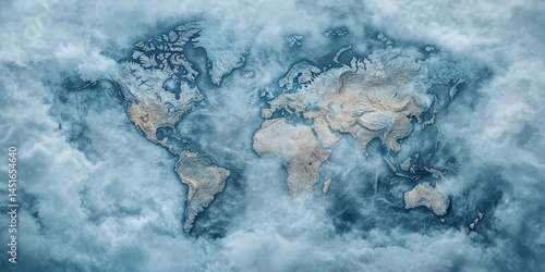 Obraz na płótnie World Map Banner w salonie
