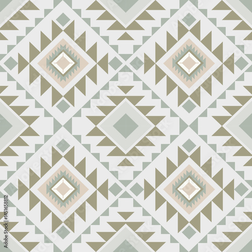 Handraw abstract ethnic seamless geometric pattern