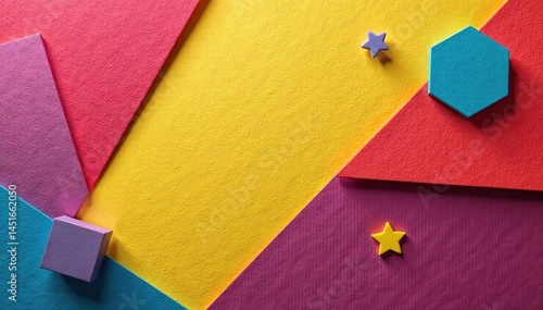 Simple geometric shapes on a fabric background, light, surface, illustration