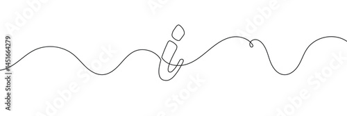 Continuous one line drawing silhouette of information symbol. The Information linear icon. One line drawing background. Vector illustration. Linear information background 