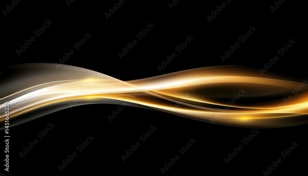 Fototapeta premium Abstract glowing waves on black background