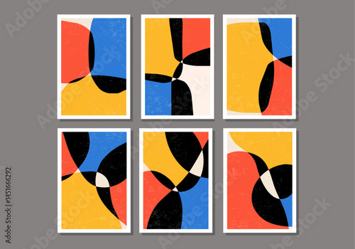 Trendy set of abstract creative minimal organic artistic compositions