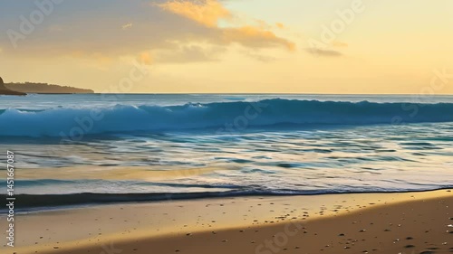 Wallpaper Mural Serene Ocean Waves at Dawn on Sandy Beach for Relaxation and Nature Wallpaper Torontodigital.ca