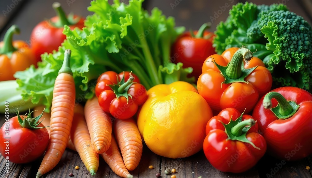 Colorful array of vegetables, vibrant and healthy, nutrition, tomato, green Colorful array of vegetables, vibrant and healthy, nutrition, tomato, green