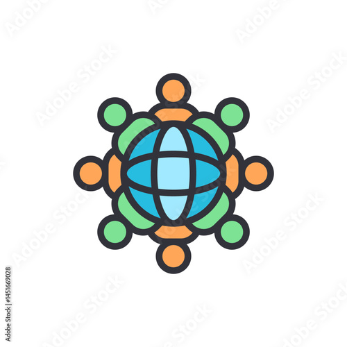 World diplomacy colored icons, minimalist vector illustration ,simple transparent graphic element .Isolated on white background