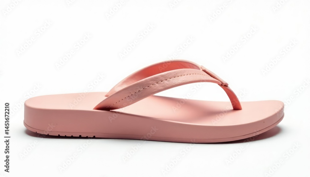 Side view of a single flip-flop, white background , white, single Side view of a single flip-flop, white background , white, single