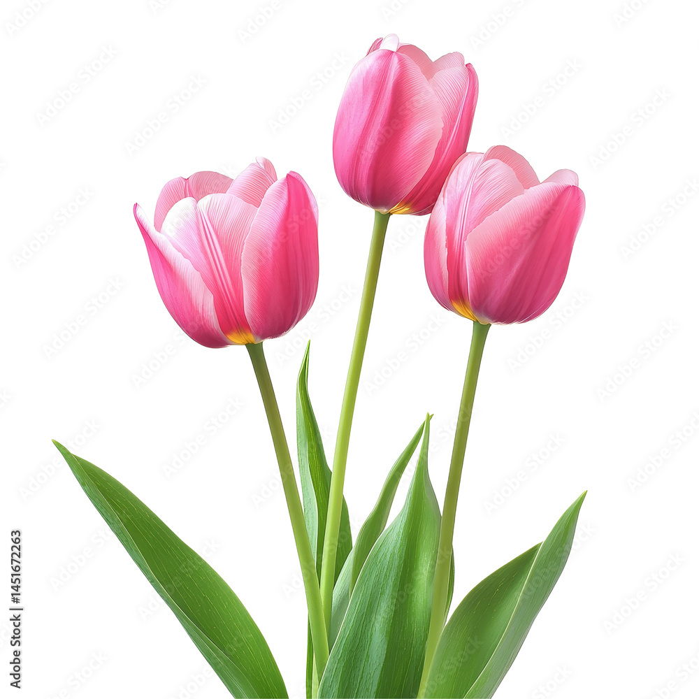 Beautiful tulips in vibrant pink colors against a bright transparent background at full bloom, Beautiful tulips isolated transparent background Beautiful tulips in vibrant pink colors against a bright transparent background at full bloom, Beautiful tulips isolated transparent background