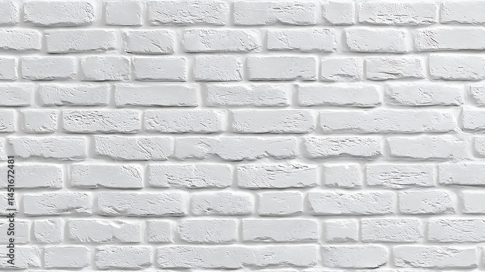 Fototapeta premium Modern white brick wall texture clean minimalist background soft lighting environment seamless whitewashed bricks