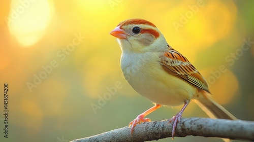 Goldencrowned Sparrow at Sunset.
