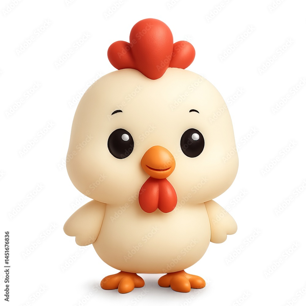 Fototapeta premium Cute 3D Chicken Character Design for Kids and Pets Illustration
