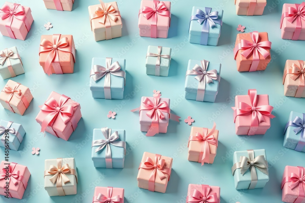 Elegant repeating gift box pattern, pastel colors, gift box, autumn