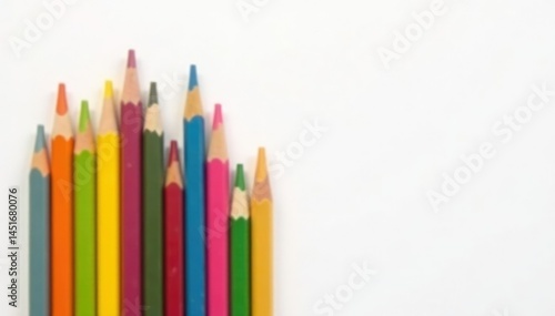 Group of assorted colorful pencils on white backdrop, stock, various, design