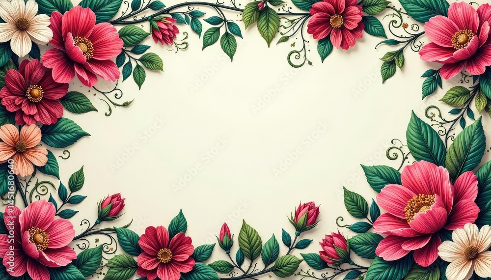 Intricate floral damask, swirling vines & leaves, home, stylish, elegant pattern