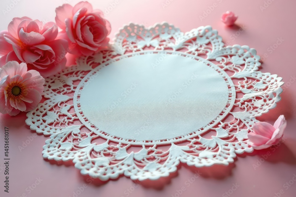 Intricate floral lace doily, delicate scallops , macro, handmade, elegant