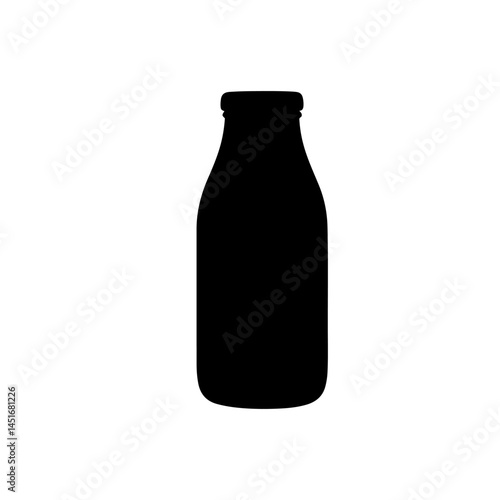 Milk Bottle  silhouette vector flat illustration design.