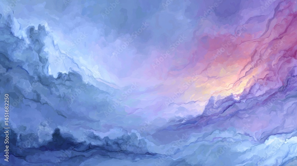 Obraz premium abstract purple and blue sky landscape painting