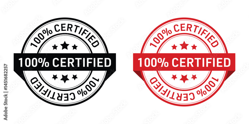 Obraz premium 100 certified stemp vector design