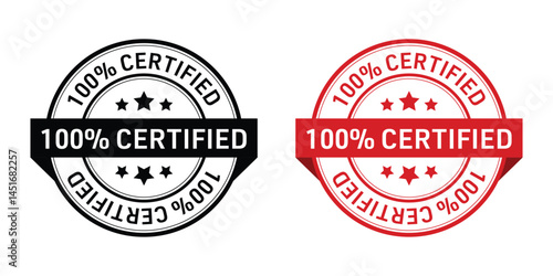 100 certified stemp vector design