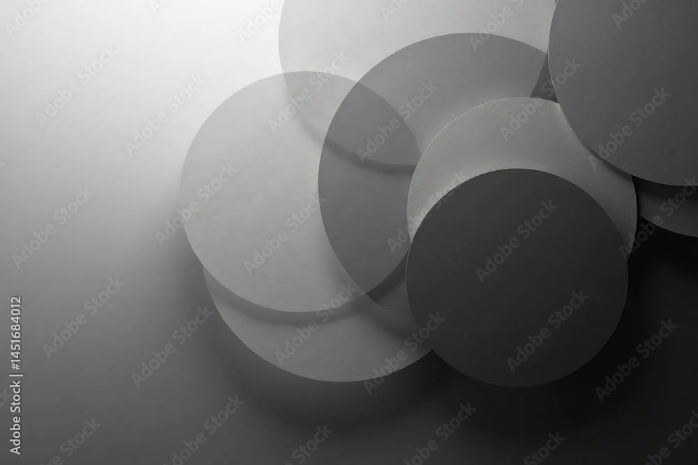 Subtle overlapping circles forming a grayscale gradient, minimal, soft
