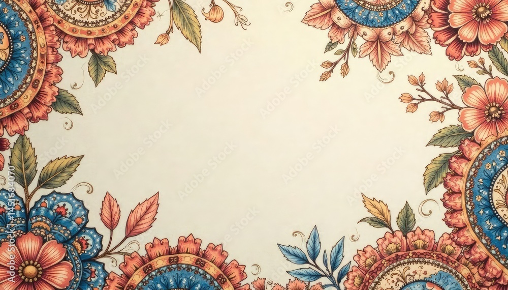 Subtle paisley print in muted earth tones Neutral background , tan, print, minimal
