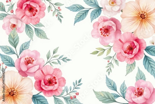Obraz na płótnie Subtle watercolor floral repeat, soft pastel hues , seamless, spring w salonie