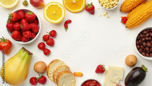 Obraz na płótnie Variety of unhealthy snacks on white background , isolated, unhealthy eating, tempting w salonie