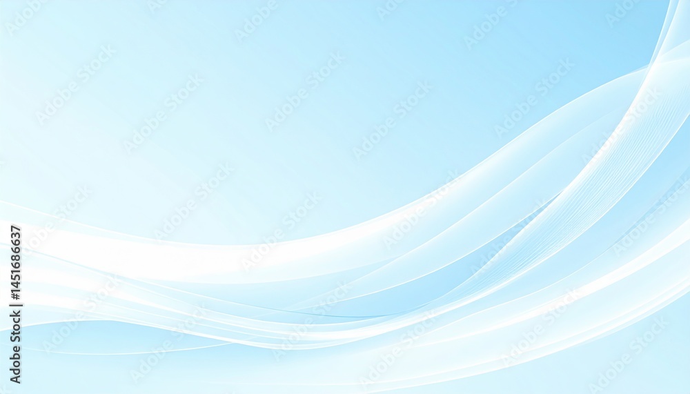 Obraz premium Dynamic abstract waves in soft blue color scheme digital art minimalist style calm environment