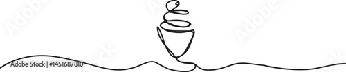 continuous lineart glass drink vector Artwork