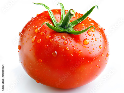 Juicy, ripe tomato isolated on white