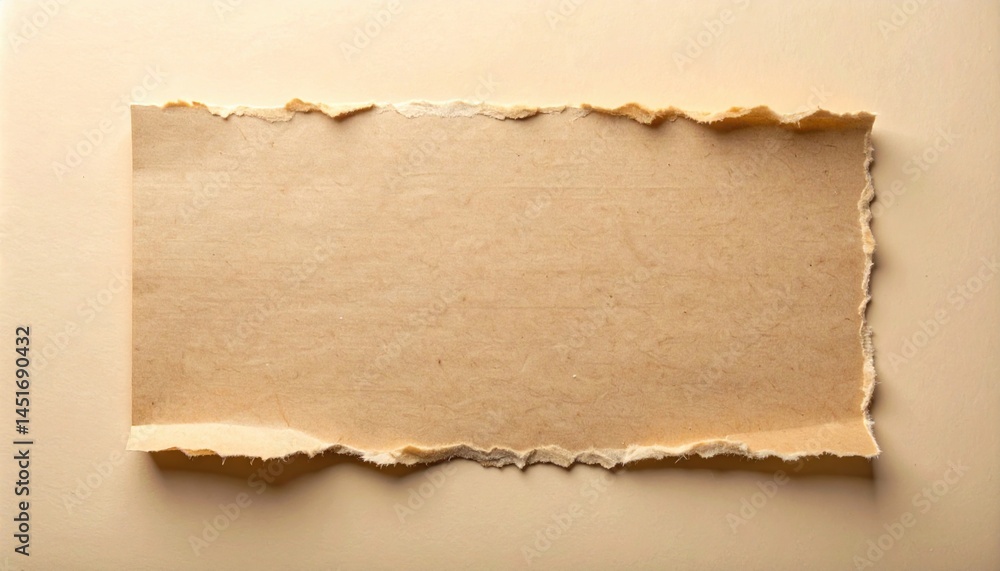 Creative torn paper art showcase studio image display minimalist design top view textured background