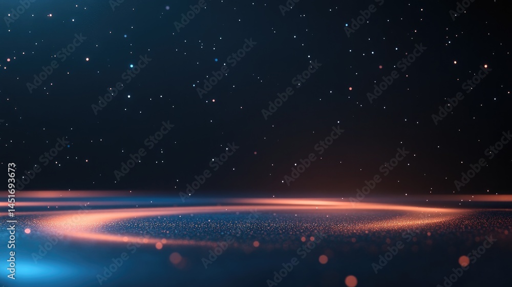 Fototapeta premium Illuminated curves create mesmerizing cosmic ambiance with shimm