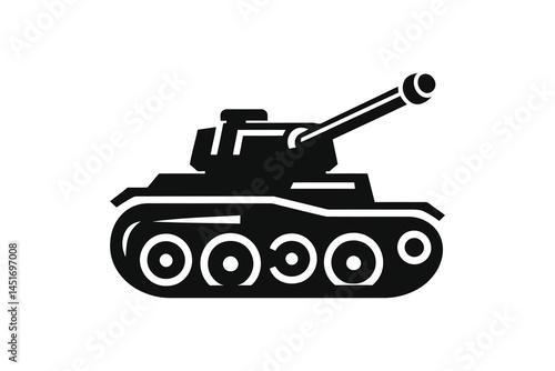 Tank Silhouette Vector Icon Symbol Logo Style Design