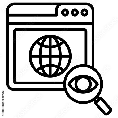 Web Visibility Outline Icon