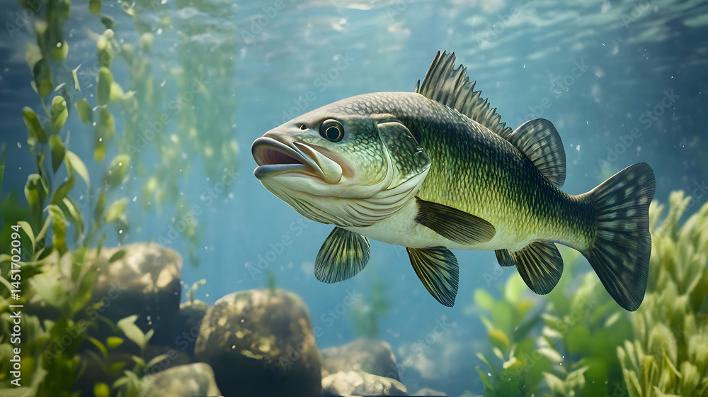 Fototapeta premium Largemouth Bass in Pond