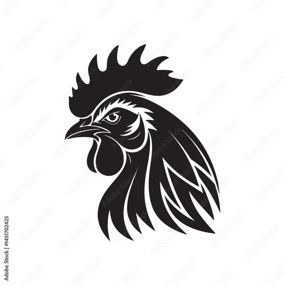 Fototapeta premium chicken vector silhouette clip art logo illustration
