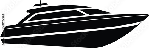 speedy yacht silhouette vector illustration