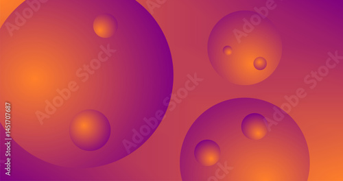 Dark Purple Orange Gradient Abstract background with Dark Purple Orange circles Balls