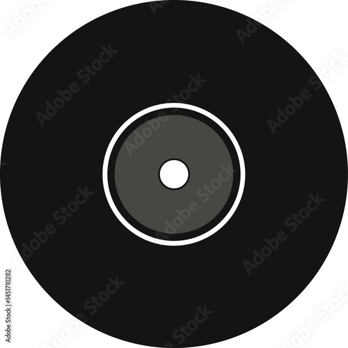 Line art illustration of a vinyl lp record representing classic music nostalgia drawn in a minimalist continuous style perfect for retro art and music merchandise
