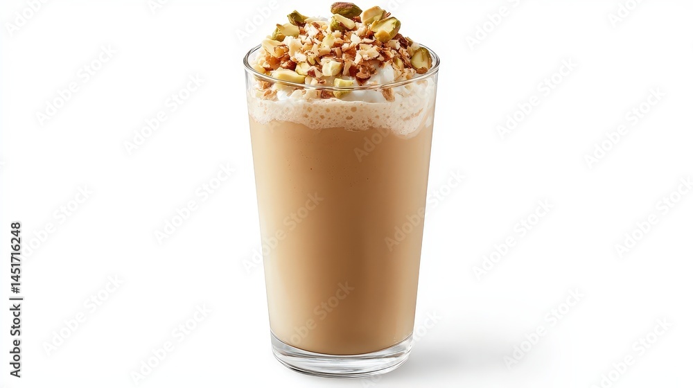 Refreshing Pistachio Coconut Smoothie Garnished With Nuts Refreshing Pistachio Coconut Smoothie Garnished With Nuts