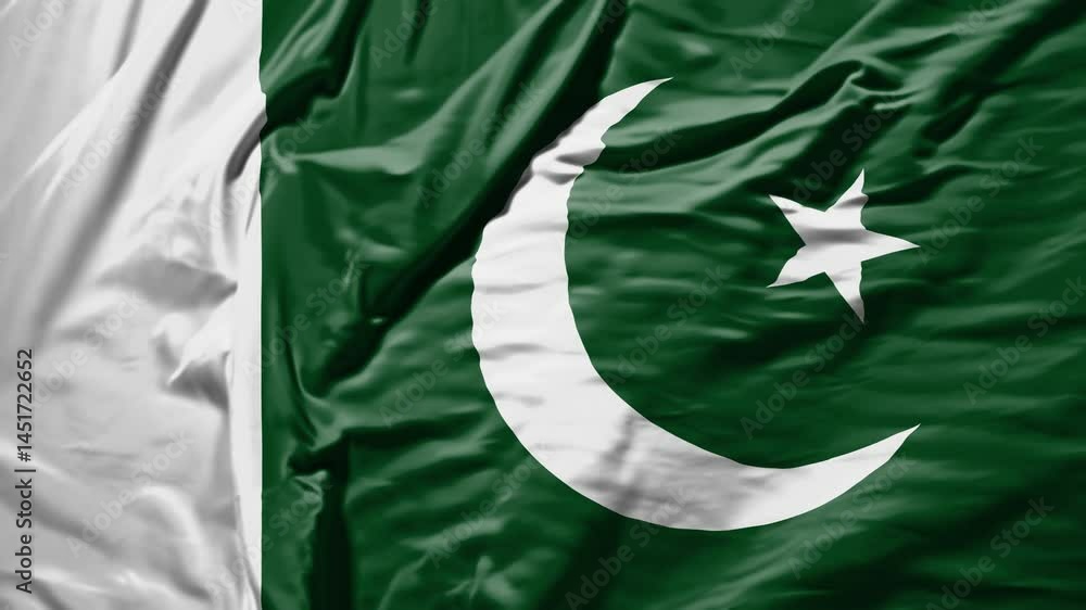 pakistan waving flag – realistic cloth animation