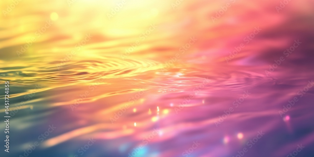Fototapeta premium Sunset Reflection Water Ripples Calm Serene