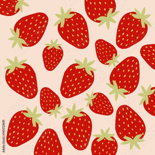 seamless pattern with strawberries