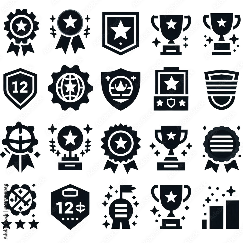 Collection of Trophy, Awards, and Recognition Icons Collection of Trophy, Awards, and Recognition Icons
