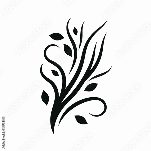  very simple flat and single minimalist Hair Growth Silhouettes in black on a white background 